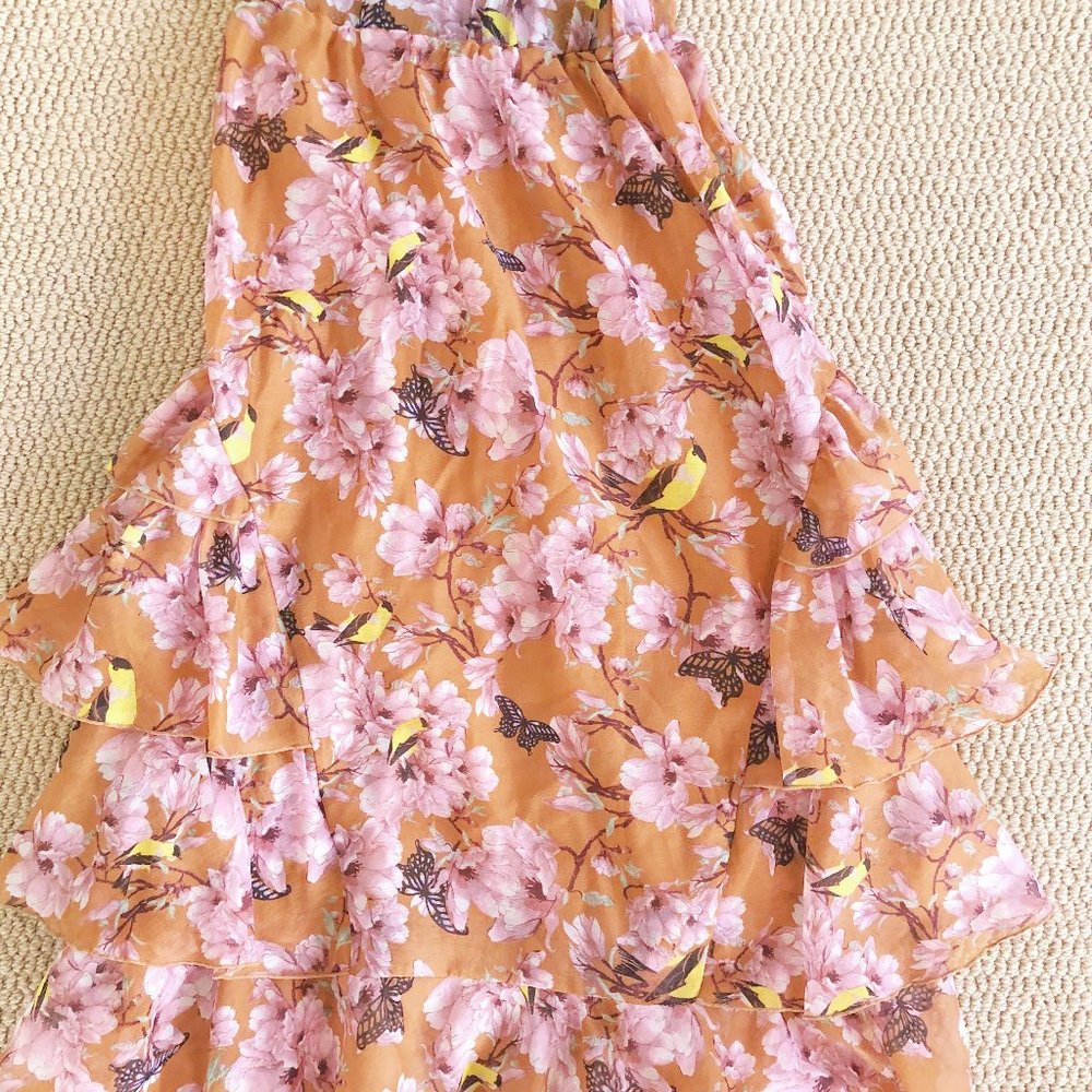 US Women Floral Bohemia Chiffon Maxi Long Skirt Elastic Waist Summer Beach Dress